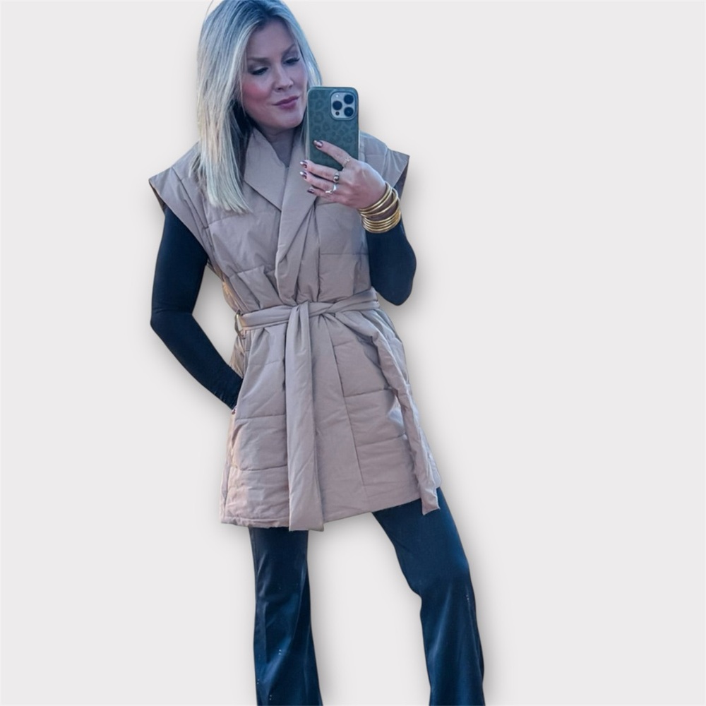 Clean Slate Wrap Puffer Vest, Medium